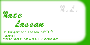 mate lassan business card